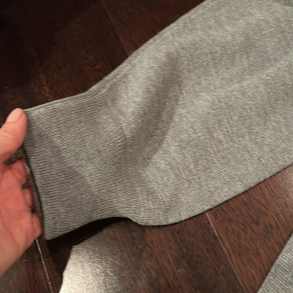 Gray Crewneck Sweater with Quarter-Zip Collar - Picture 6 of 6